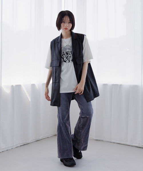 Anui（アニュイ）の「【UNISEX/3サイズ展開】ベルベットフレアデニム（デニムパンツ・レディース・ブルー/ブラック・SMALL/MEDIUM/LARGE）」の18枚目の写真