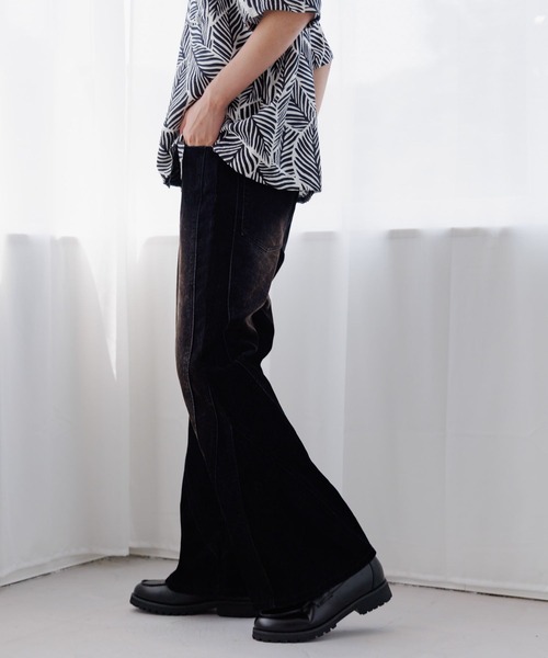 Anui（アニュイ）の「【UNISEX/3サイズ展開】ベルベットフレアデニム（デニムパンツ・レディース・ブルー/ブラック・SMALL/MEDIUM/LARGE）」の20枚目の写真