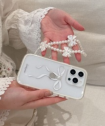 c.u.l（シーユーエル）の「リボン パール ストラップ付き iPhoneカバー アイフォンケース ipc763（スマホケース/カバー）」