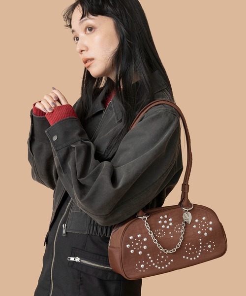 セール】Casselini(キャセリーニ)スタッズナイロンボストン（ボストン