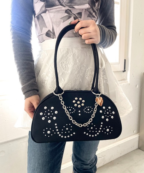 Casselini(キャセリーニ)スタッズナイロンボストン（ボストンバッグ