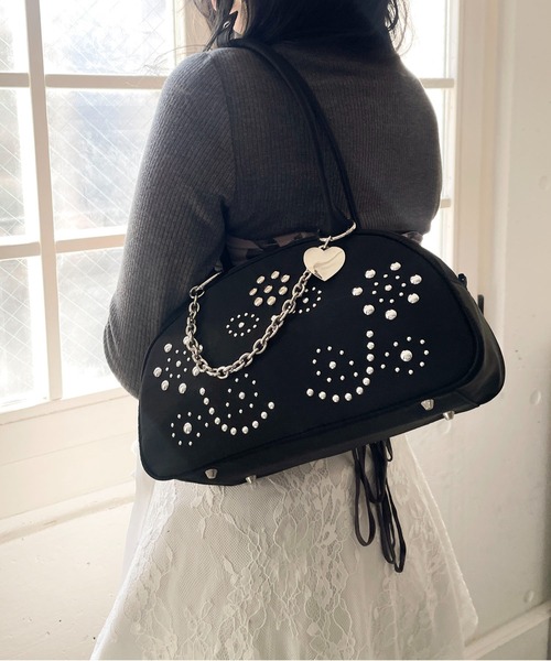 Casselini(キャセリーニ)スタッズナイロンボストン（ボストンバッグ