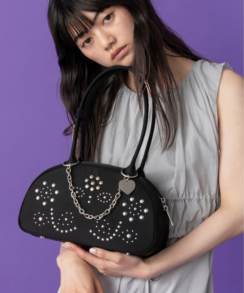 Casselini(キャセリーニ)スタッズナイロンボストン（ボストンバッグ