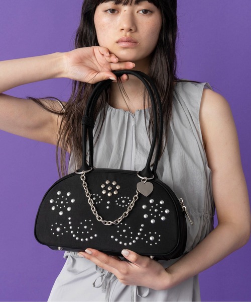 Casselini(キャセリーニ)スタッズナイロンボストン（ボストンバッグ