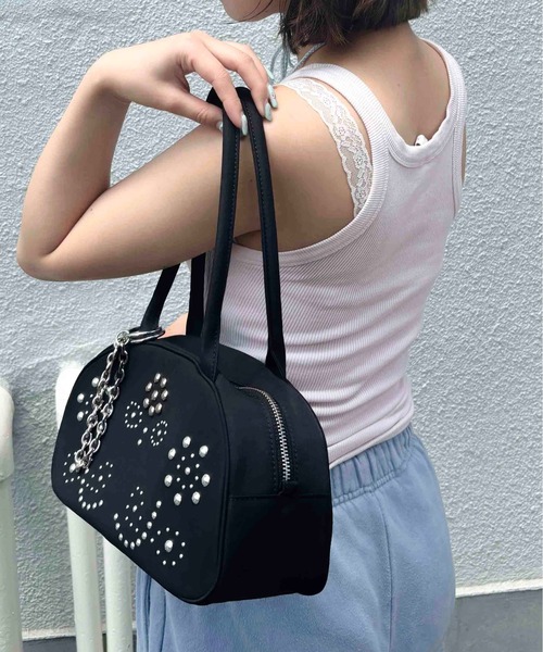 セール】Casselini(キャセリーニ)スタッズナイロンボストン（ボストン