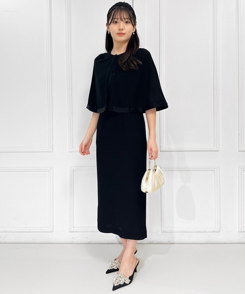 ケープデザインフォーマルドレス【喪服・礼服】【入卒式・結婚式】【春