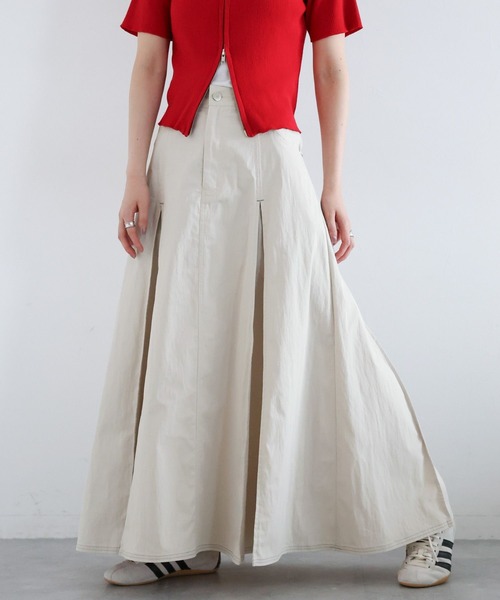 RAGEBLUE（レイジブルー）の「ボックスプリーツチノスカート（スカート・レディース・ブラウン/ホワイト/ブラック・FREE）」の6枚目の写真