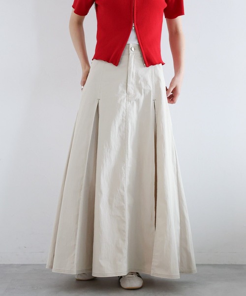 RAGEBLUE（レイジブルー）の「ボックスプリーツチノスカート（スカート・レディース・ブラウン/ホワイト/ブラック・FREE）」の7枚目の写真