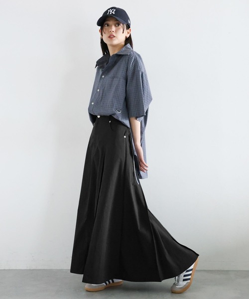 RAGEBLUE（レイジブルー）の「ボックスプリーツチノスカート（スカート・レディース・ブラウン/ホワイト/ブラック・FREE）」の9枚目の写真