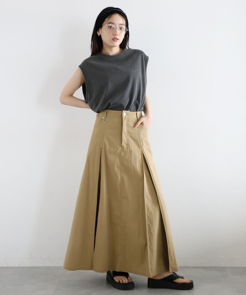 RAGEBLUE（レイジブルー）の「ボックスプリーツチノスカート（スカート・レディース・ブラウン/ホワイト/ブラック・FREE）」の13枚目の写真