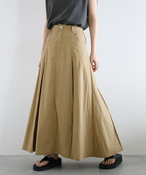 RAGEBLUE（レイジブルー）の「ボックスプリーツチノスカート（スカート・レディース・ブラウン/ホワイト/ブラック・FREE）」の16枚目の写真