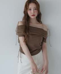 ワンショルダー」に該当するトップス（リボン）ファッション通販