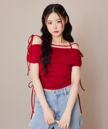 オフショルダー」に該当するトップス（リボン）ファッション通販
