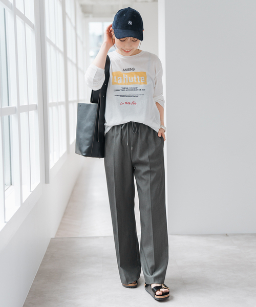 25AW スピックアンドスパン ルーズベイカーパンツ グレー 38