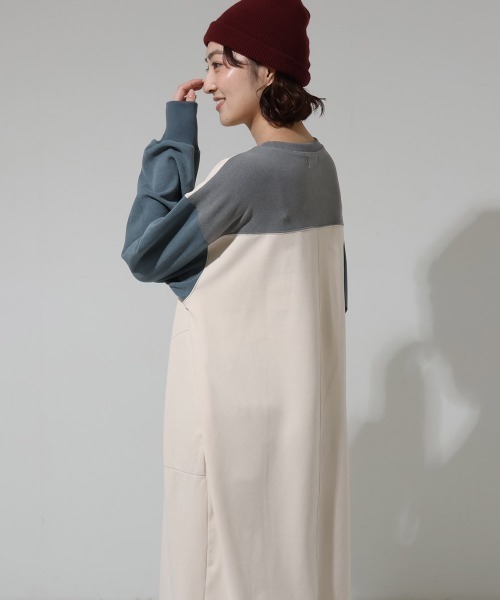 KRIFF MAYER Lady's Collection（クリフメイヤーレディースコレクション）の「【伸縮性･ストレッチ】もちのびワンピース（ワンピース・レディース・グレー/レッド/ダークブラウン/ブラック/ナチュラル/ダークブルー/カラフル・LARGE/MEDIUM）」の7枚目の写真