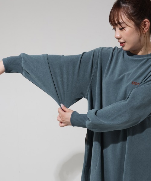 KRIFF MAYER Lady's Collection（クリフメイヤーレディースコレクション）の「【伸縮性･ストレッチ】もちのびワンピース（ワンピース・レディース・グレー/レッド/ダークブラウン/ブラック/ナチュラル/ダークブルー/カラフル・LARGE/MEDIUM）」の15枚目の写真