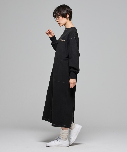 KRIFF MAYER Lady's Collection（クリフメイヤーレディースコレクション）の「【伸縮性･ストレッチ】もちのびワンピース（ワンピース・レディース・グレー/レッド/ダークブラウン/ブラック/ナチュラル/ダークブルー/カラフル・LARGE/MEDIUM）」の10枚目の写真