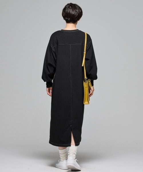 KRIFF MAYER Lady's Collection（クリフメイヤーレディースコレクション）の「【伸縮性･ストレッチ】もちのびワンピース（ワンピース・レディース・グレー/レッド/ダークブラウン/ブラック/ナチュラル/ダークブルー/カラフル・LARGE/MEDIUM）」の11枚目の写真