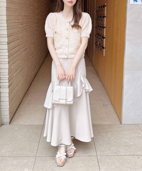 INGNI（イング）の「ファンシーヤーン半袖ニットカーディガン（カーディガン/ボレロ・レディース・ピンク/ベージュ/オフホワイト・M）」の21枚目の写真