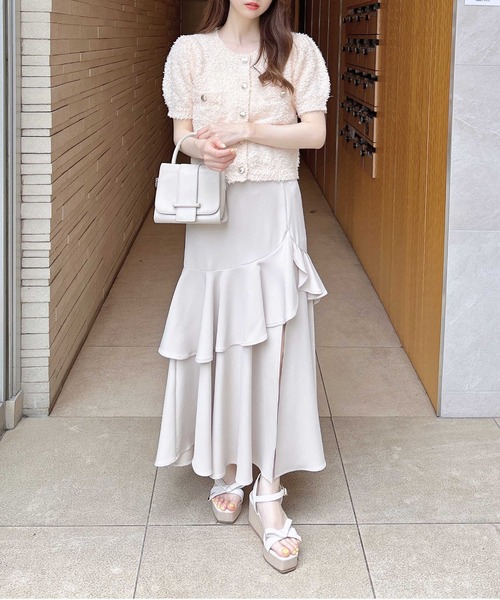 INGNI（イング）の「ファンシーヤーン半袖ニットカーディガン（カーディガン/ボレロ・レディース・ピンク/ベージュ/オフホワイト・M）」の20枚目の写真