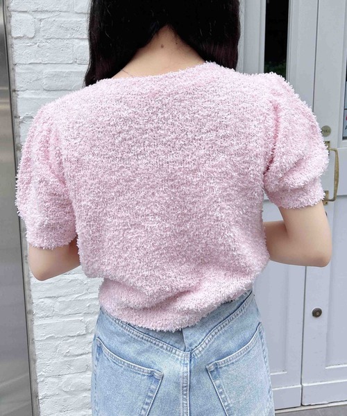 INGNI（イング）の「ファンシーヤーン半袖ニットカーディガン（カーディガン/ボレロ・レディース・ピンク/ベージュ/オフホワイト・M）」の16枚目の写真