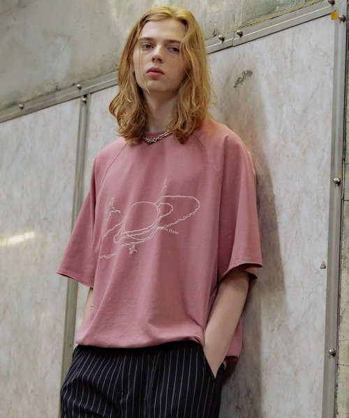 ajouter flow（アジューテフロー）の「【ajouter flow】universe pigment T shirt（Tシャツ/カットソー・メンズ・ピンク/ブラック・M/L）」の6枚目の写真