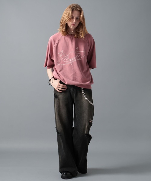 ajouter flow（アジューテフロー）の「【ajouter flow】universe pigment T shirt（Tシャツ/カットソー・メンズ・ピンク/ブラック・M/L）」の5枚目の写真