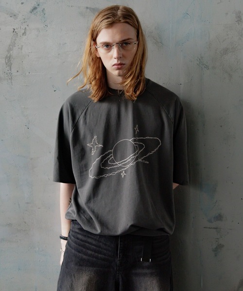 ajouter flow（アジューテフロー）の「【ajouter flow】universe pigment T shirt（Tシャツ/カットソー・メンズ・ピンク/ブラック・M/L）」の22枚目の写真