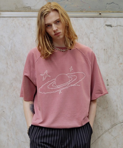 ajouter flow（アジューテフロー）の「【ajouter flow】universe pigment T shirt（Tシャツ/カットソー・メンズ・ピンク/ブラック・M/L）」の7枚目の写真