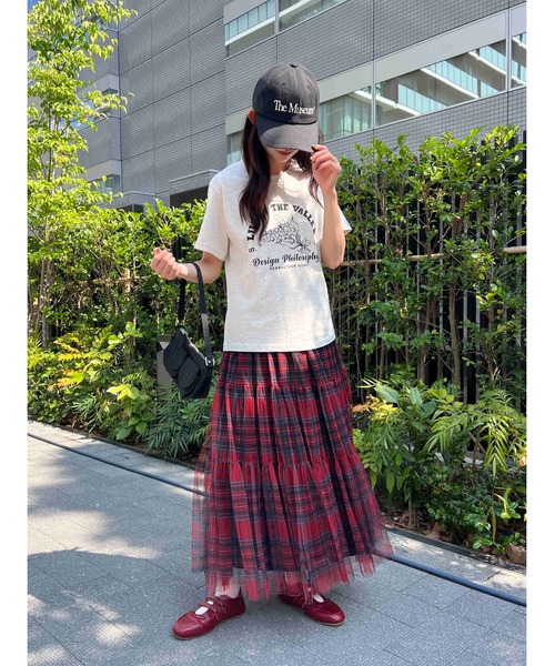 プラダ　巻スカート　ハウンドトゥースパターン スカート セール】パターンチュールティアードスカート（スカート）｜WC