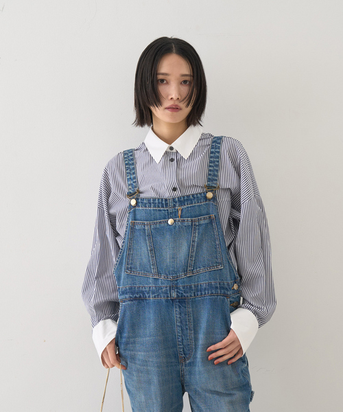 Rouge vif Anna（ルージュヴィフアンナ）の「コットンストライプクレリックシャツ（シャツ/ブラウス・レディース・ネイビー/ブルー・フリー）」の8枚目の写真