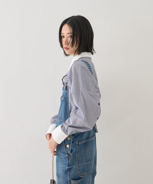 Rouge vif Anna（ルージュヴィフアンナ）の「コットンストライプクレリックシャツ（シャツ/ブラウス・レディース・ネイビー/ブルー・フリー）」の10枚目の写真