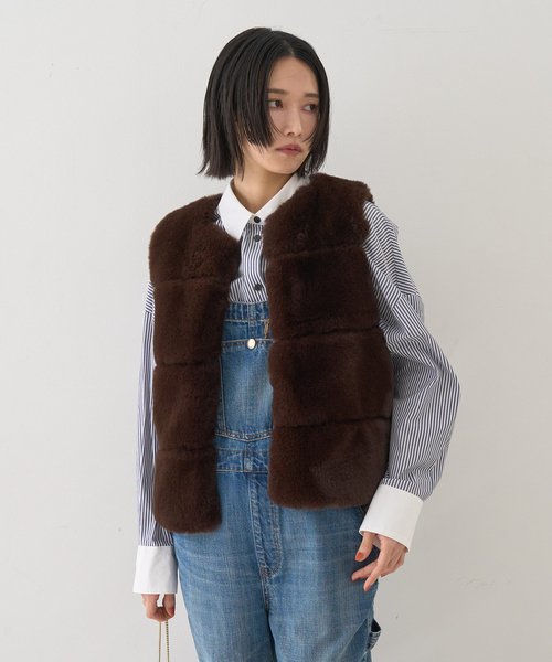 Rouge vif Anna（ルージュヴィフアンナ）の「コットンストライプクレリックシャツ（シャツ/ブラウス・レディース・ネイビー/ブルー・フリー）」の13枚目の写真