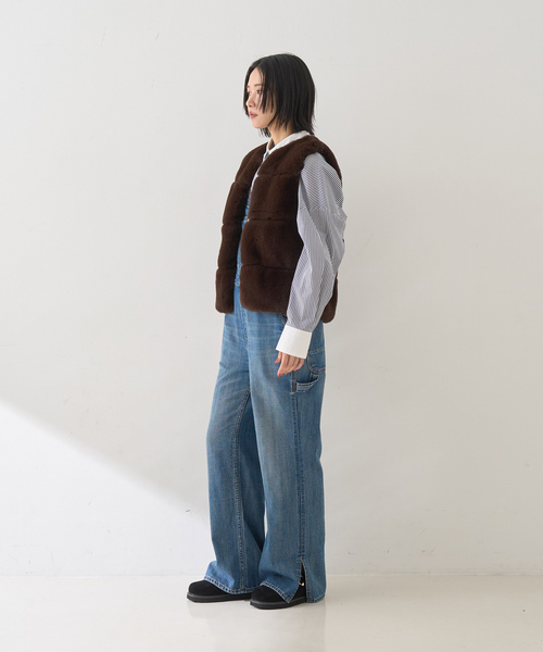 Rouge vif Anna（ルージュヴィフアンナ）の「コットンストライプクレリックシャツ（シャツ/ブラウス・レディース・ネイビー/ブルー・フリー）」の20枚目の写真