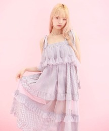 【未使用品】Fickle Bebe フリルティアードワンピース　アクシーズファム フリルリボンティアードワンピース【10%OFF対象商品