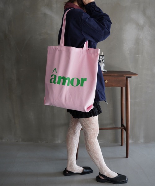 SANSeLF(サンセルフ)の「【SANSeLF】ロゴトートバッグ ビッグサイズ キャンバス saa25a027(トートバッグ・レディース・ピンク・FREE)」の1枚目の写真