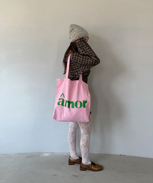 SANSeLF(サンセルフ)の「【SANSeLF】ロゴトートバッグ ビッグサイズ キャンバス saa25a027(トートバッグ・レディース・ピンク・FREE)」の9枚目の写真