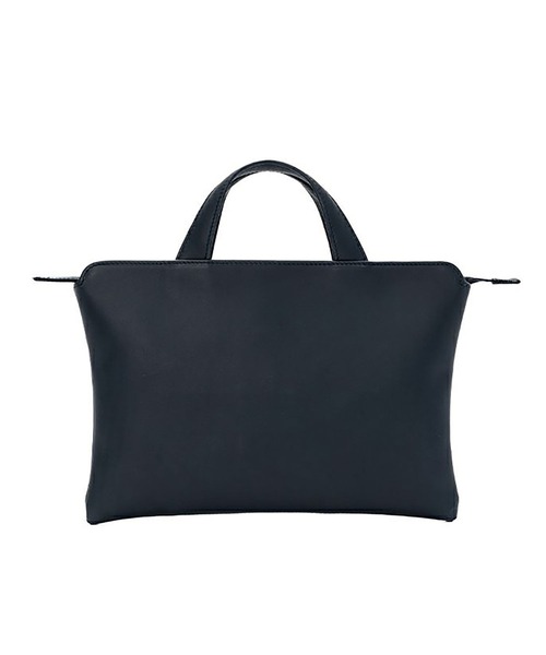 TRION マチなしトートバッグ ネイビー TRION トライオン レザー マチなしブリーフバッグ ブリーフケース