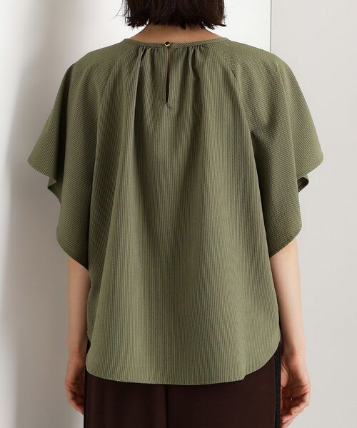 THE SHOP TK （ザ ショップ ティーケー ）の「フレアスリーブブラウス【二の腕カバー/UV/洗濯機OK】（シャツ/ブラウス・レディース・チャコール/ブルー系その他/カーキ・13/12）」の19枚目の写真