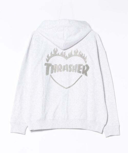 THRASHER(スラッシャー)の「THRASHER/スラッシャー ジップアップパーカー 254TH2PK051(パーカー・レディース・ホワイト×レッド/ホワイト×ホワイト/ブラック×レッド/ブラック×ブラック・M/L)」の5枚目の写真