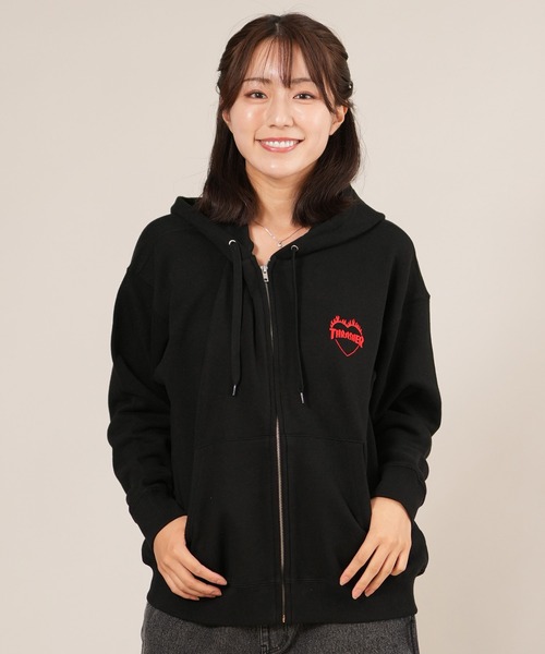 THRASHER(スラッシャー)の「THRASHER/スラッシャー ジップアップパーカー 254TH2PK051(パーカー・レディース・ホワイト×レッド/ホワイト×ホワイト/ブラック×レッド/ブラック×ブラック・M/L)」の16枚目の写真