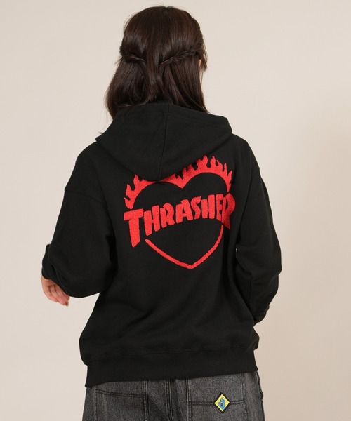 THRASHER(スラッシャー)の「THRASHER/スラッシャー ジップアップパーカー 254TH2PK051(パーカー・レディース・ホワイト×レッド/ホワイト×ホワイト/ブラック×レッド/ブラック×ブラック・M/L)」の14枚目の写真