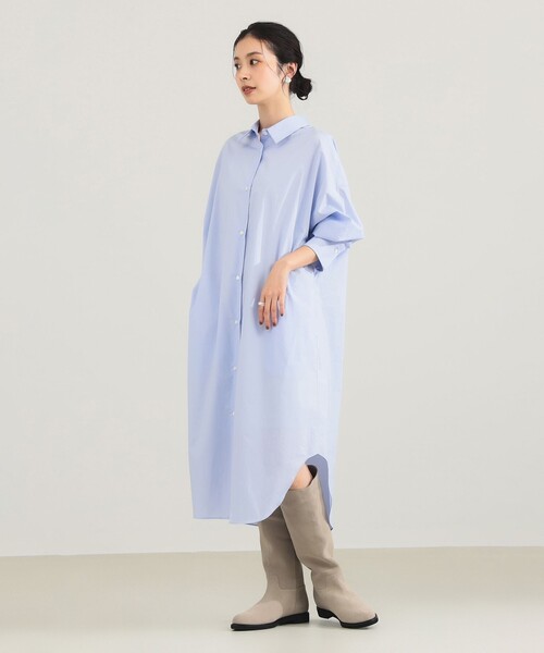 Demi-Luxe BEAMS(デミルクス ビームス)の「タイプライター シャツ ワンピース(ワンピース・レディース・ネイビー/ブラウン/サックスブルー・ONE SIZE)」の3枚目の写真