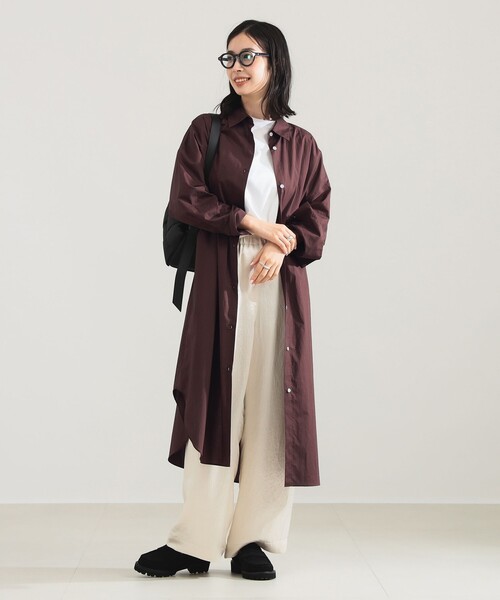 Demi-Luxe BEAMS(デミルクス ビームス)の「タイプライター シャツ ワンピース(ワンピース・レディース・ネイビー/ブラウン/サックスブルー・ONE SIZE)」の4枚目の写真