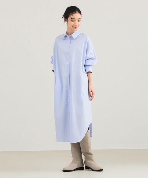 Demi-Luxe BEAMS(デミルクス ビームス)の「タイプライター シャツ ワンピース(ワンピース・レディース・ネイビー/ブラウン/サックスブルー・ONE SIZE)」の8枚目の写真