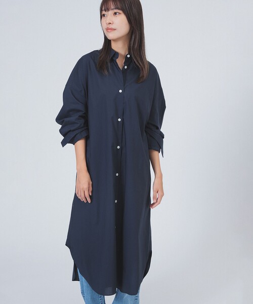 Demi-Luxe BEAMS(デミルクス ビームス)の「タイプライター シャツ ワンピース(ワンピース・レディース・ネイビー/ブラウン/サックスブルー・ONE SIZE)」の12枚目の写真