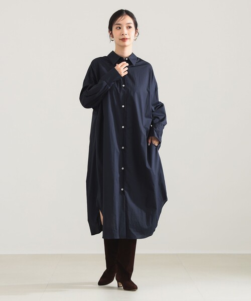 Demi-Luxe BEAMS(デミルクス ビームス)の「タイプライター シャツ ワンピース(ワンピース・レディース・ネイビー/ブラウン/サックスブルー・ONE SIZE)」の14枚目の写真