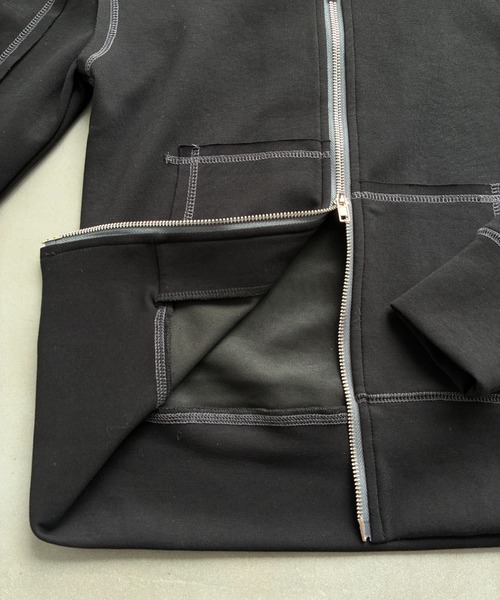 SHAGGIE（シャギー）の「もちもちスウェットダブルジップオフショルトップス（パーカー・レディース・ブラウン/チャコールグレー/ブラック・FREE）」の16枚目の写真