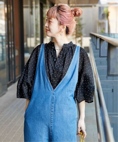 B.C STOCK（ベーセーストック）の「《追加6》手洗い可 / フレンチリネン2wayブラウス（シャツ/ブラウス・レディース・カーキ/ピンク/ホワイト/ブラックミックス/ブルー・FREE）」の22枚目の写真