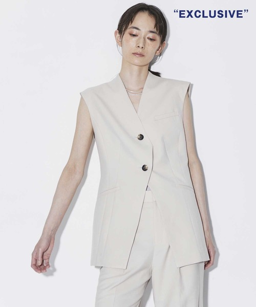 新品　AKIRANAKA ホワイト スリーブレスベスト AKIRANAKA/アキラナカ】EX.V Neck Gilet/別注Vネックジレベスト
